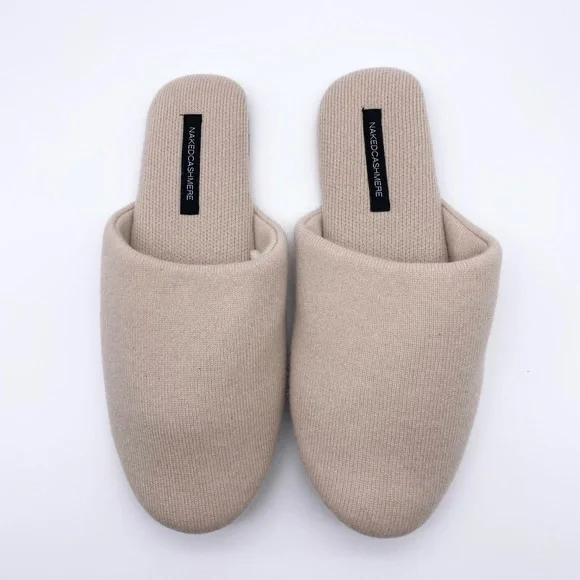 NakedCashmere Mule Slipper In Barley Large 9/10 NWT